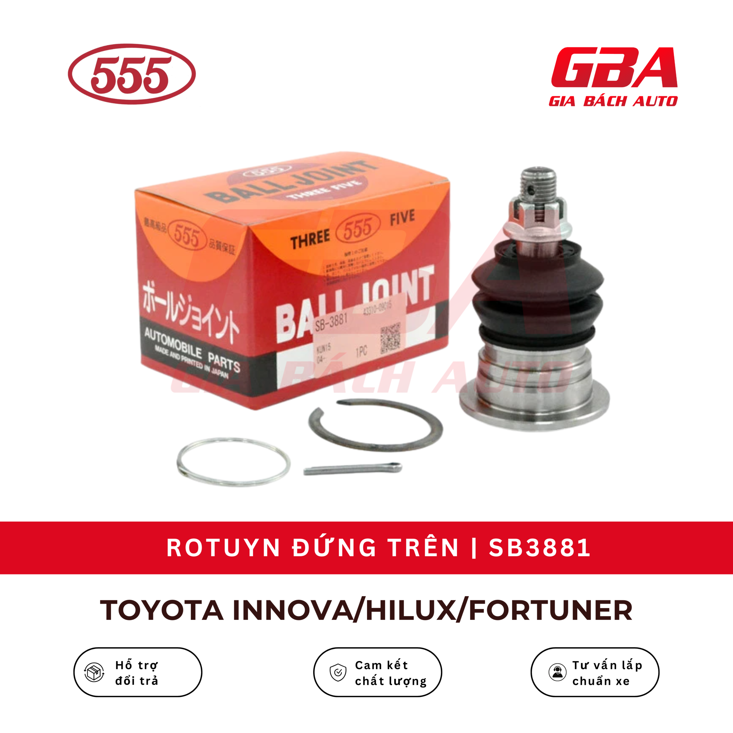 Rotuyn trụ đứng trên xe TOYOTA INNOVA / FORTUNER / HILUX | MÃ SB3881